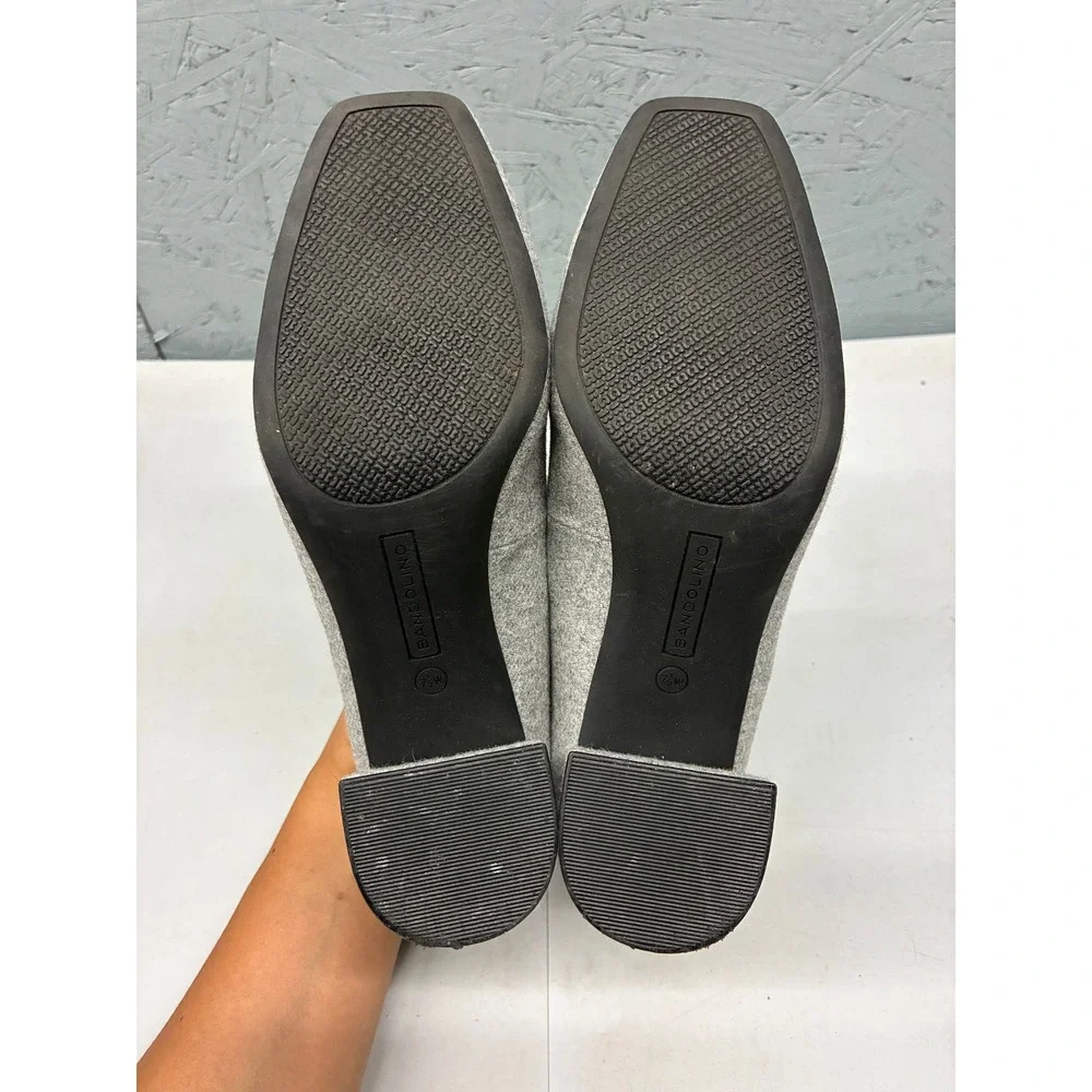 Bandolino Larkin Block Heel Loafer Pumps Womens 7.5W Gray Tweed Preppy Office
